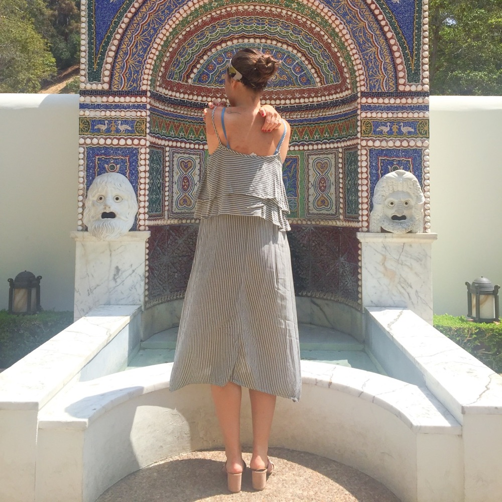 LACAUSA striped flowy dress